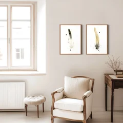 Image of a feather watercolor painting by Shayna Larsen, originals & prints available