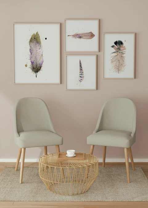 Image of a feather watercolor painting by Shayna Larsen, originals & prints available