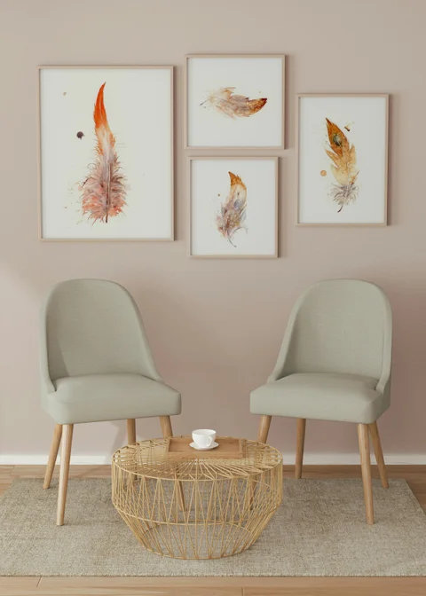 Image of a feather watercolor painting by Shayna Larsen, originals & prints available