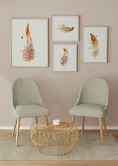 Image of a feather watercolor painting by Shayna Larsen, originals & prints available