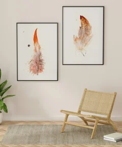Image of a feather watercolor painting by Shayna Larsen, originals & prints available