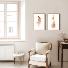 Image of a feather watercolor painting by Shayna Larsen, originals & prints available