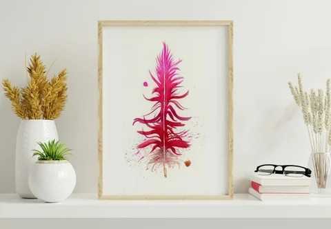 Image of a feather watercolor painting by Shayna Larsen, originals & prints available