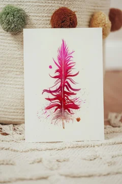 Image of a feather watercolor painting by Shayna Larsen, originals & prints available