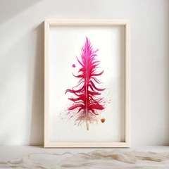 Image of a feather watercolor painting by Shayna Larsen, originals & prints available