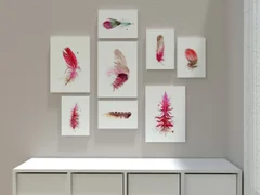 Image of a feather watercolor painting by Shayna Larsen, originals & prints available