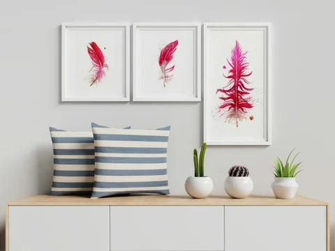 Image of a feather watercolor painting by Shayna Larsen, originals & prints available