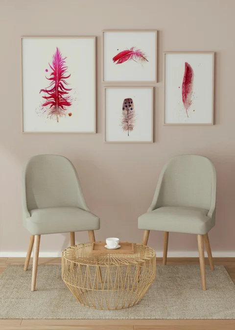 Image of a feather watercolor painting by Shayna Larsen, originals & prints available