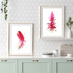 Image of a feather watercolor painting by Shayna Larsen, originals & prints available