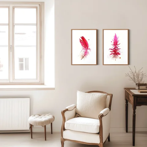 Image of a feather watercolor painting by Shayna Larsen, originals & prints available