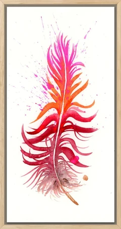 Image of a feather watercolor painting by Shayna Larsen, originals & prints available