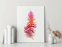 Image of a feather watercolor painting by Shayna Larsen, originals & prints available