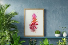 Image of a feather watercolor painting by Shayna Larsen, originals & prints available