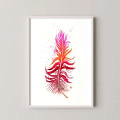 Image of a feather watercolor painting by Shayna Larsen, originals & prints available