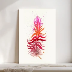 Image of a feather watercolor painting by Shayna Larsen, originals & prints available