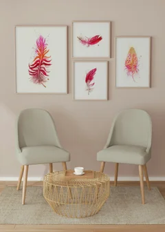 Image of a feather watercolor painting by Shayna Larsen, originals & prints available