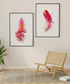 Image of a feather watercolor painting by Shayna Larsen, originals & prints available