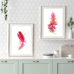 Image of a feather watercolor painting by Shayna Larsen, originals & prints available