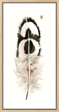 Image of a feather watercolor painting by Shayna Larsen, originals & prints available