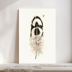 Image of a feather watercolor painting by Shayna Larsen, originals & prints available