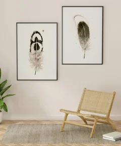 Image of a feather watercolor painting by Shayna Larsen, originals & prints available