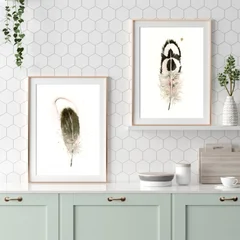 Image of a feather watercolor painting by Shayna Larsen, originals & prints available