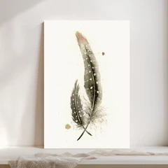 Image of a feather watercolor painting by Shayna Larsen, originals & prints available