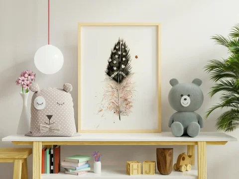 Image of a feather watercolor painting by Shayna Larsen, originals & prints available