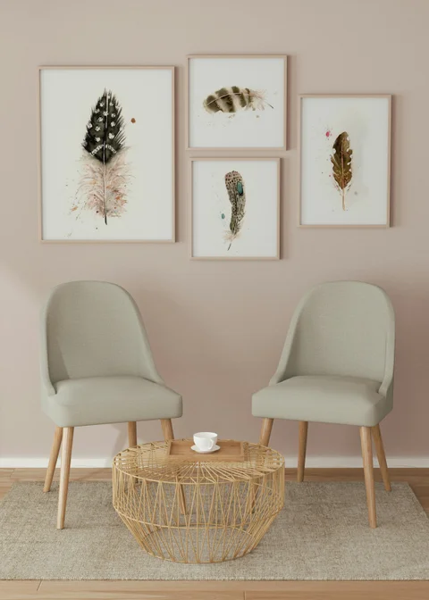 Image of a feather watercolor painting by Shayna Larsen, originals & prints available