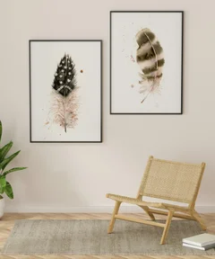 Image of a feather watercolor painting by Shayna Larsen, originals & prints available