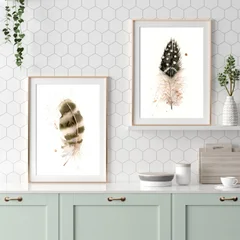 Image of a feather watercolor painting by Shayna Larsen, originals & prints available