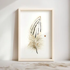 Image of a feather watercolor painting by Shayna Larsen, originals & prints available
