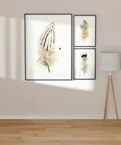 Image of a feather watercolor painting by Shayna Larsen, originals & prints available