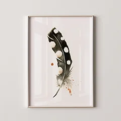 Image of a feather watercolor painting by Shayna Larsen, originals & prints available