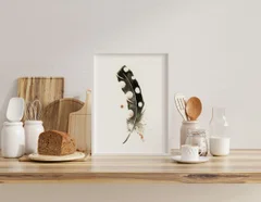 Image of a feather watercolor painting by Shayna Larsen, originals & prints available