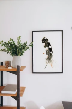 Image of a feather watercolor painting by Shayna Larsen, originals & prints available