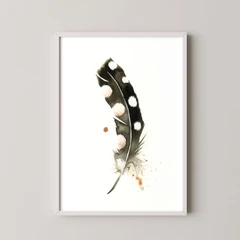 Image of a feather watercolor painting by Shayna Larsen, originals & prints available