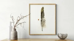 Image of a feather watercolor painting by Shayna Larsen, originals & prints available
