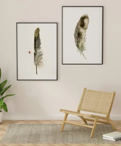 Image of a feather watercolor painting by Shayna Larsen, originals & prints available