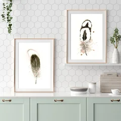 Image of a feather watercolor painting by Shayna Larsen, originals & prints available