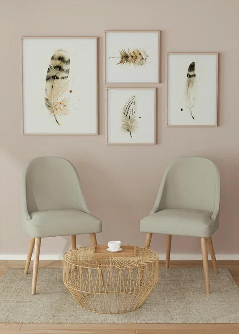 Image of a feather watercolor painting by Shayna Larsen, originals & prints available