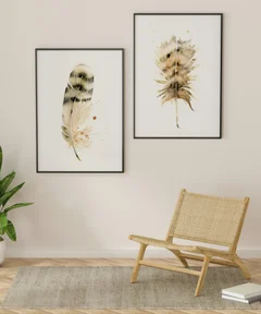 Image of a feather watercolor painting by Shayna Larsen, originals & prints available