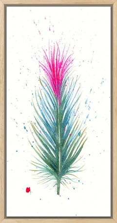 Image of a feather watercolor painting by Shayna Larsen, originals & prints available