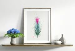 Image of a feather watercolor painting by Shayna Larsen, originals & prints available