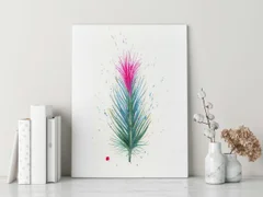 Image of a feather watercolor painting by Shayna Larsen, originals & prints available