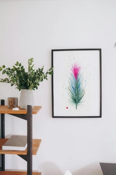 Image of a feather watercolor painting by Shayna Larsen, originals & prints available
