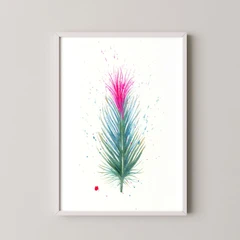 Image of a feather watercolor painting by Shayna Larsen, originals & prints available