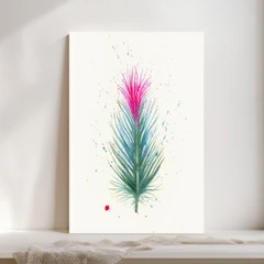 Image of a feather watercolor painting by Shayna Larsen, originals & prints available