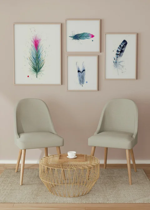 Image of a feather watercolor painting by Shayna Larsen, originals & prints available