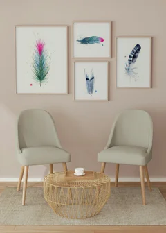 Image of a feather watercolor painting by Shayna Larsen, originals & prints available